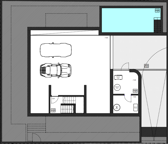 Marina Residence 50 - Floorplan of basement including underground parking area