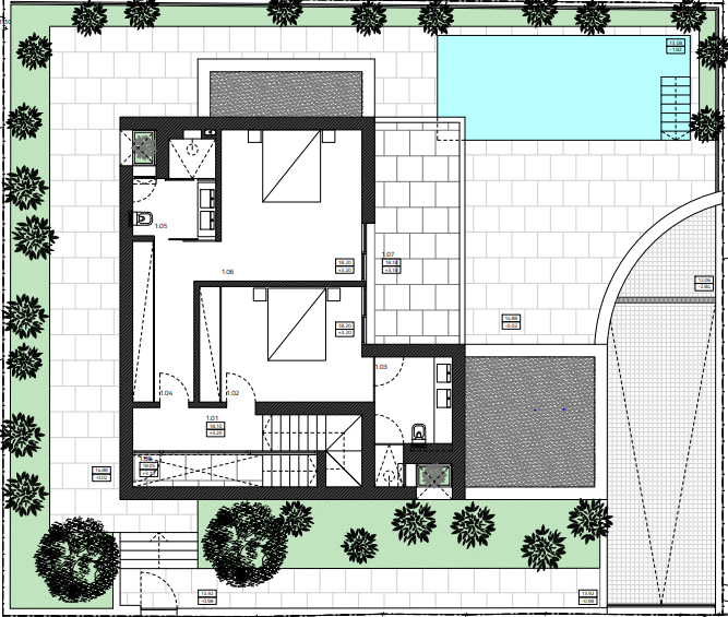 Marina Residence 50 - Floorplan for First floor featuring two en-suite bedrooms.