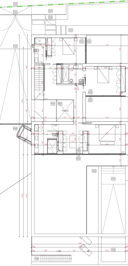 Floorplan for second floor of Lagos 33 with three bedrooms with ensuite.