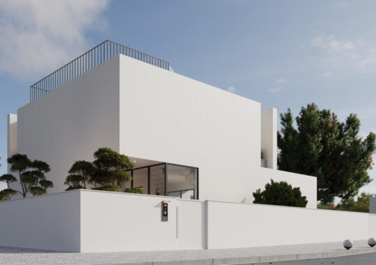 Entrance of Marina Residence 50 showing the open windows and large white modern structure
