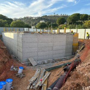 Outer basement wall of Marina Residence 45